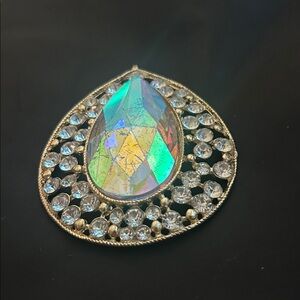 SOLDElegant Gold and Iridescent Teardrop Pendant